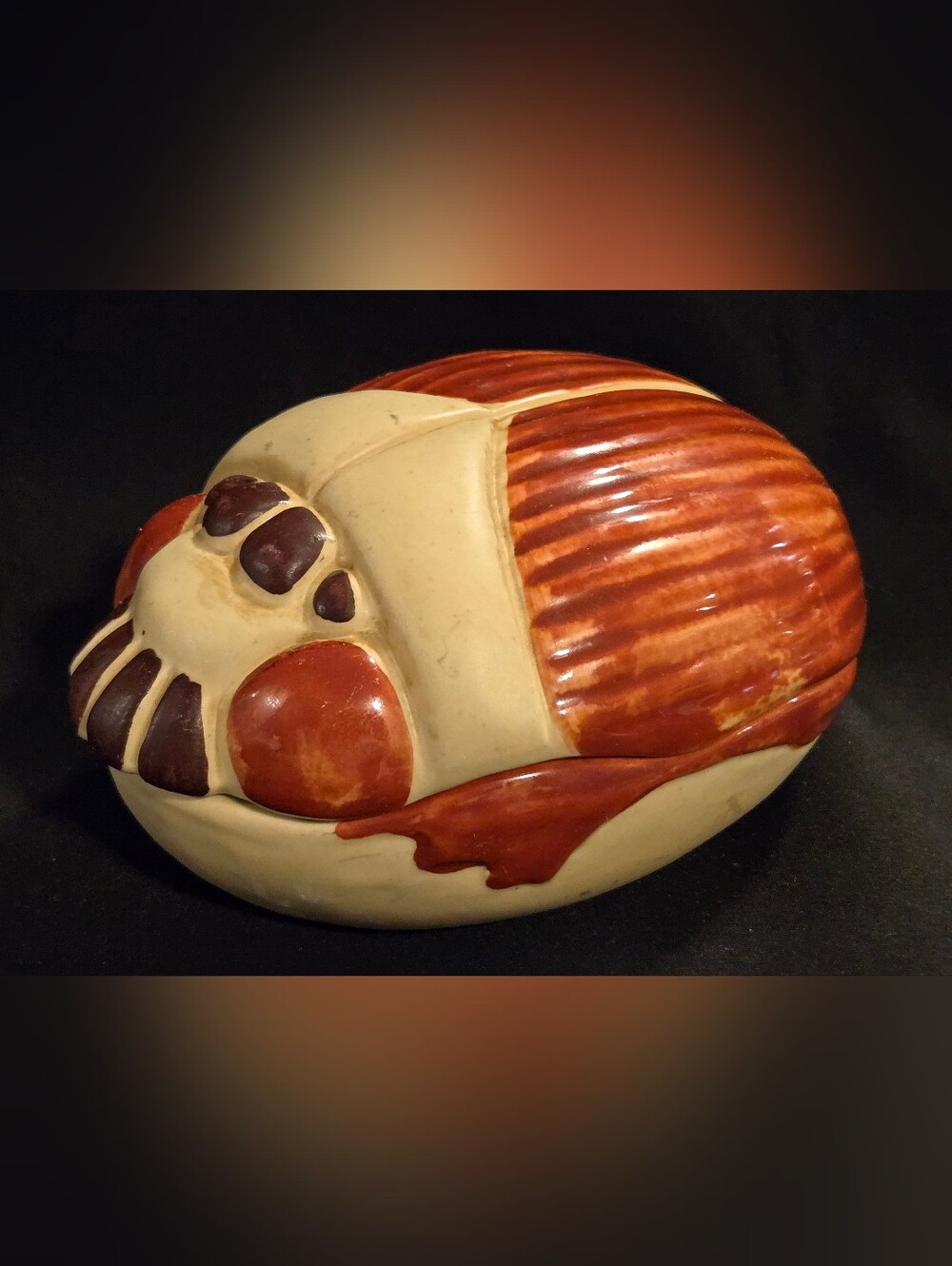 Vintage Bellini Italian Hand-Painted Scarab Beetle Ceramic Décor